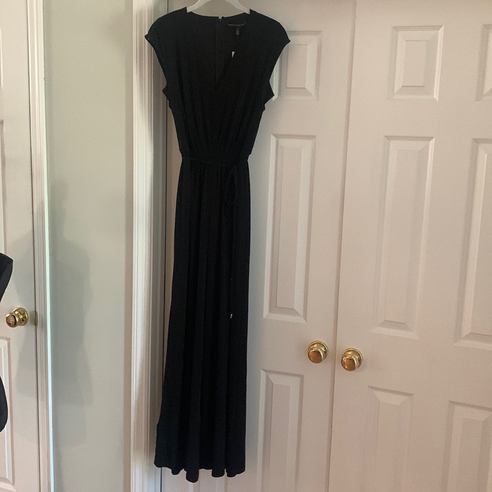 NWT White House Black Market V Neck Wide Leg Tie Waist Jumpsuit